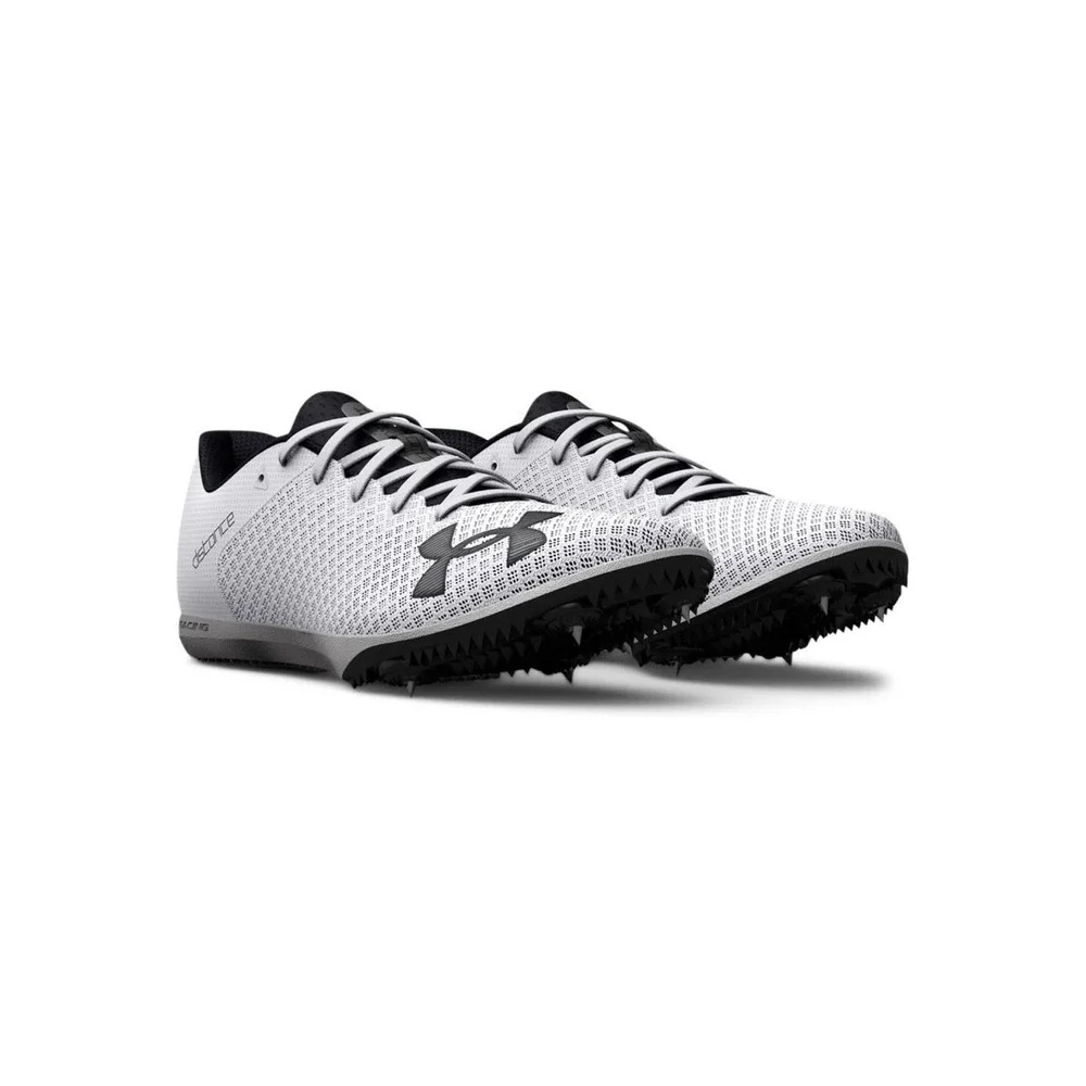 Under‎ Armour Men's Kick Distance 4 Track Spikes, Black/White, Size 13M, 14.5W